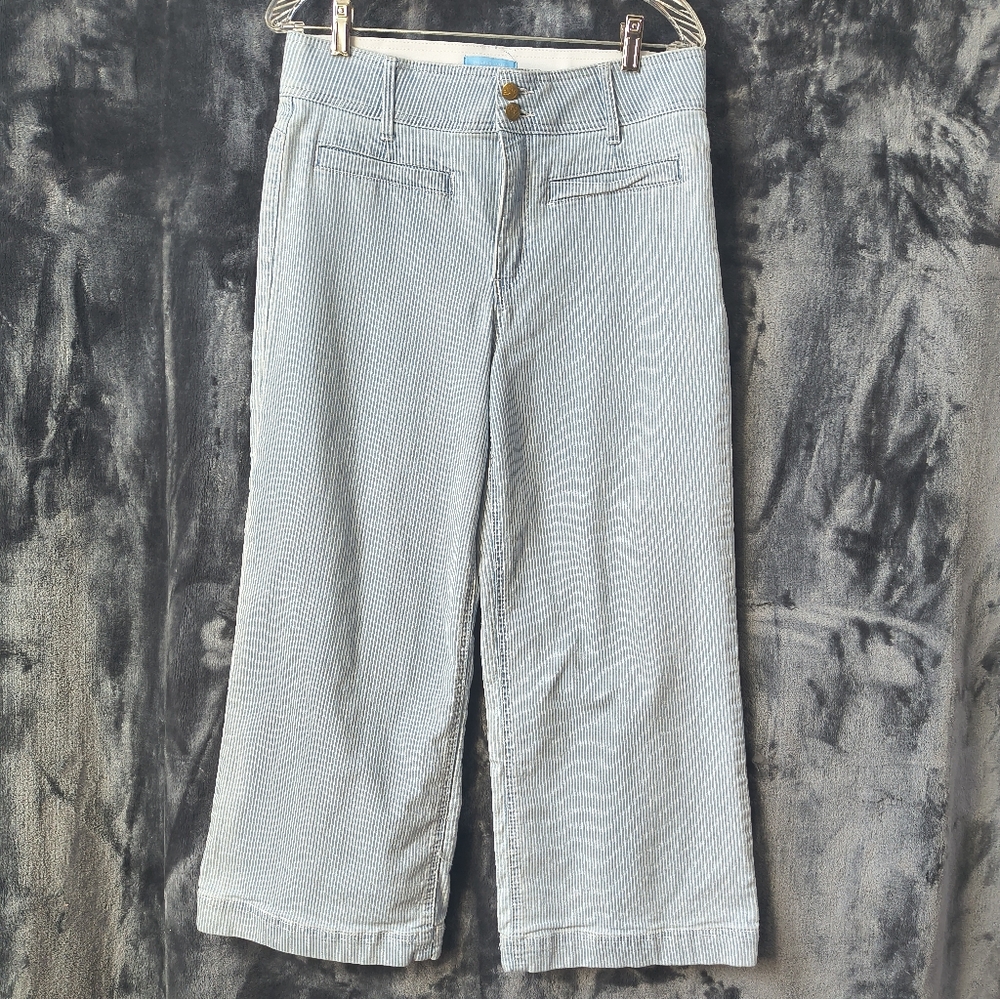 Draper James Blue and White Striped Pants Women's 14